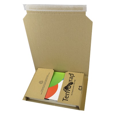25 x C3 Book Wrap Boxes Tenvowrap Postal Mailers 280x205x70mm